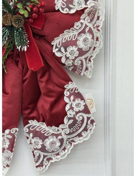 FIOCCO IN VELLUTO ROSSO E REBRODE’