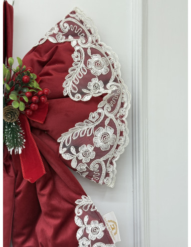 FIOCCO IN VELLUTO ROSSO E REBRODE’