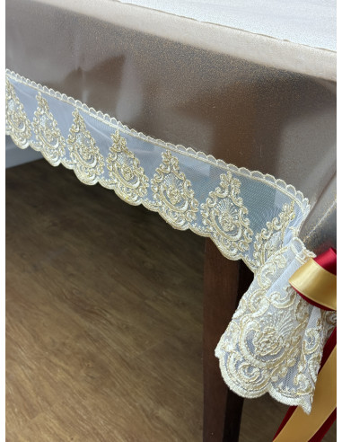 TOVAGLIA IN PLASTICA BRONZO CON TULLE...