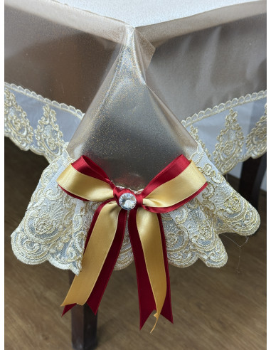 TOVAGLIA IN PLASTICA BRONZO CON TULLE...