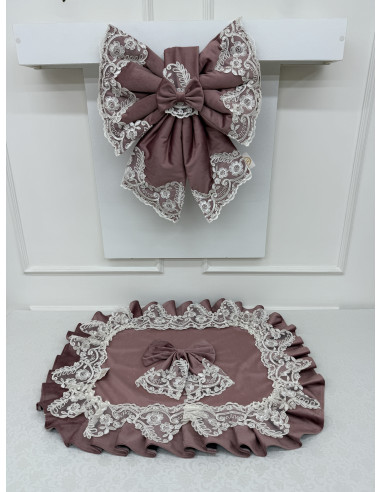 COPRI FORNO FIOCCO VELLUTO ROSA E...