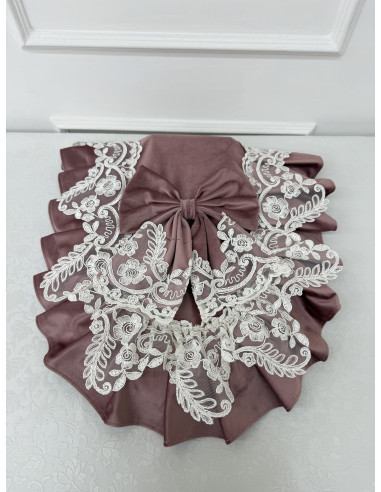 COPRIWATER VELLUTO ROSA E REBRODE PANNA