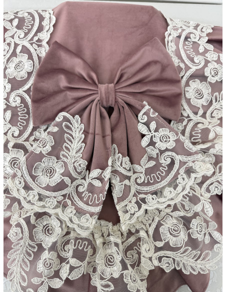 COPRIWATER VELLUTO ROSA E REBRODE PANNA