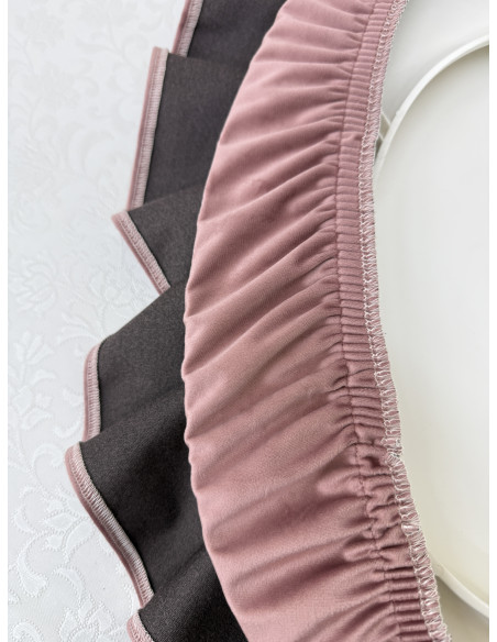 COPRIWATER VELLUTO ROSA E REBRODE PANNA