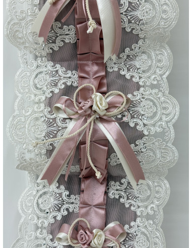 PORTAROTOLI VELLUTO ROSA E TULLE...