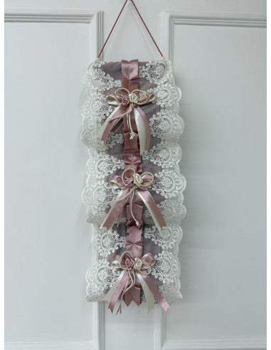 PORTAROTOLI VELLUTO ROSA E TULLE...