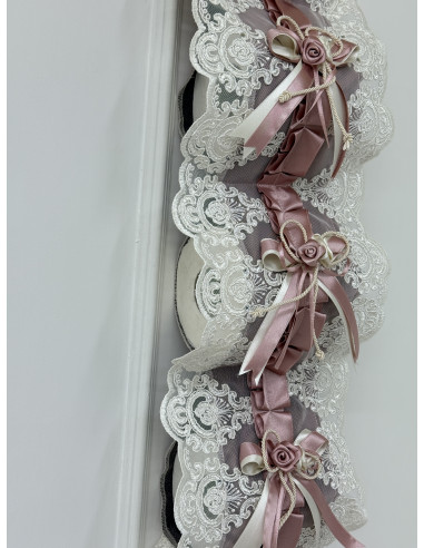 PORTAROTOLI VELLUTO ROSA E TULLE...