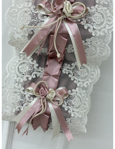 PORTAROTOLI VELLUTO ROSA E TULLE...