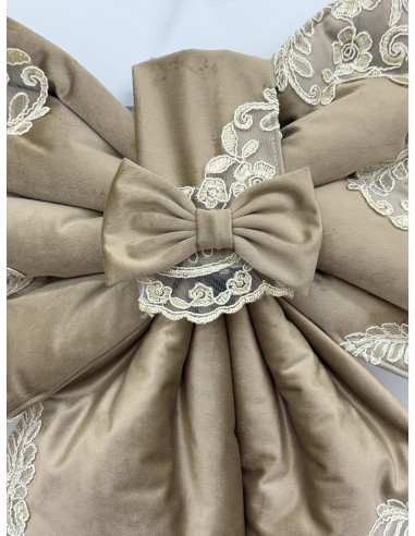 COPRI FORNO FIOCCO VELLUTO TORTORA E...