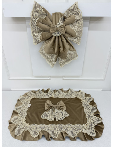 COPRI FORNO FIOCCO VELLUTO TORTORA E...