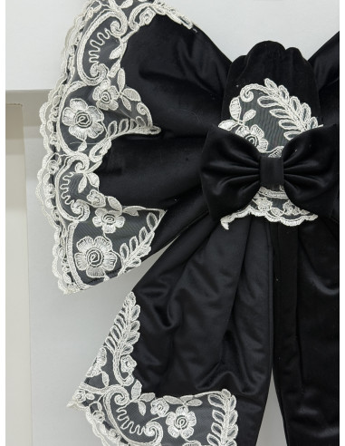 COPRI FORNO FIOCCO VELLUTO NERO E...