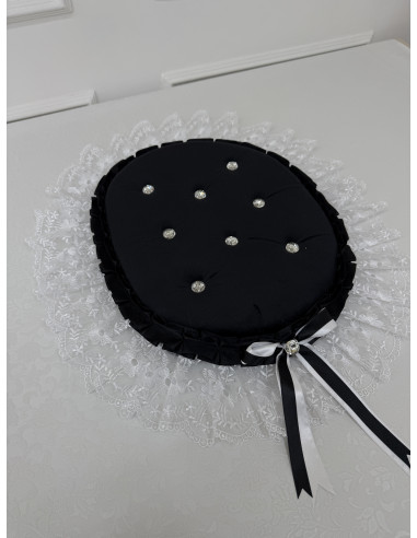 COPRIWATER IN VELLUTO NERO E TULLE...