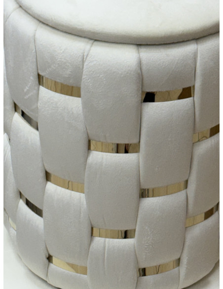 SET COPPIA POUF CONTENITORE - MODELLO INTRECCIO PANNA&ORO