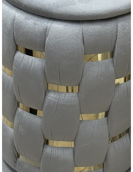 SET COPPIA POUF CONTENITORE - MODELLO INTRECCIO GRIGIO&ORO