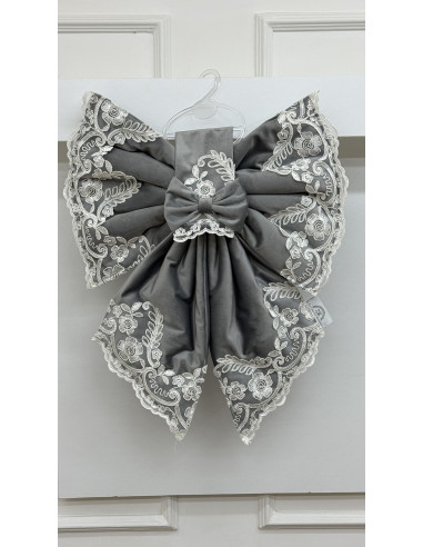 COPRI FORNO FIOCCO VELLUTO GRIGIO E...