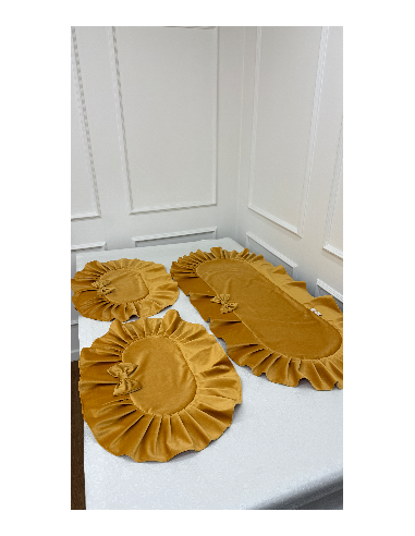 TRIS CENTRI IN VELLUTO ORO VOLA’ E...