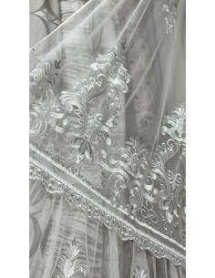 TENDA IN TULLE RICAMATO GRIGIO 2