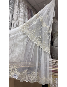 TENDA TULLE RICAMATO AVORIO...
