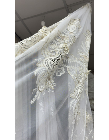 TENDA IN TULLE RICAMATO AVORIO FIORENZA