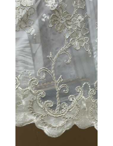 TENDA IN TULLE RICAMATO AVORIO CON...