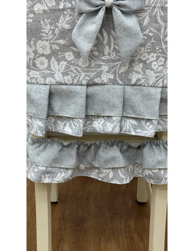 COPRI SEDIA FIORE DI PERLA GRIGIO -...