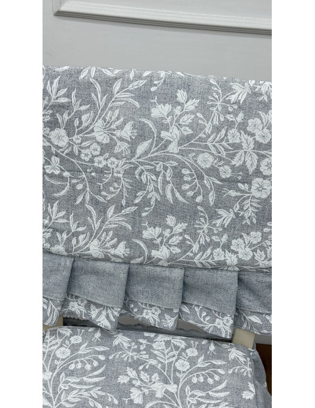 COPRI SEDIA FIORE DI PERLA GRIGIO - SET 4 PEZZI