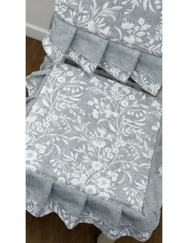 COPRI SEDIA FIORE DI PERLA GRIGIO -...