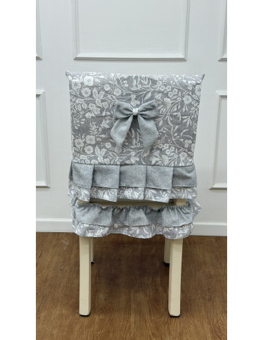 COPRI SEDIA FIORE DI PERLA GRIGIO -...