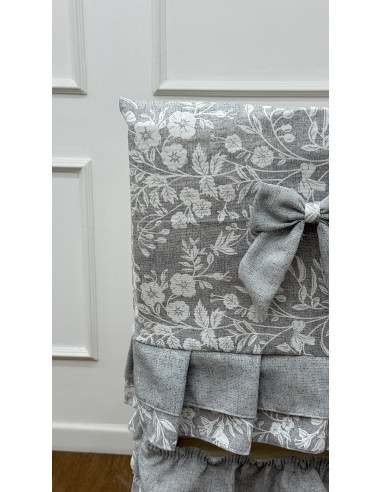 COPRI SEDIA FIORE DI PERLA GRIGIO -...