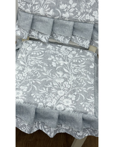 COPRI SEDIA FIORE DI PERLA GRIGIO -...