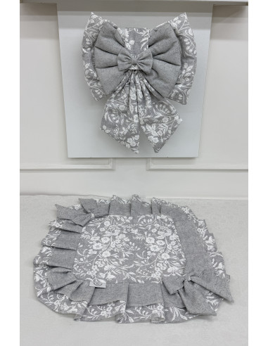 COPRI FORNO FIOCCO FIORE DI PERLA GRIGIO