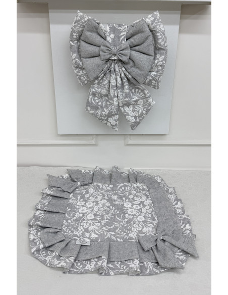 COPRI FORNO FIOCCO FIORE DI PERLA GRIGIO