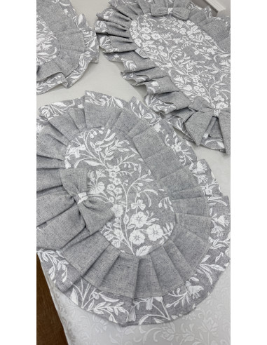 TRIS CENTRI FIORE DI PERLA GRIGIO