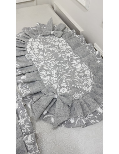 TRIS CENTRI FIORE DI PERLA GRIGIO