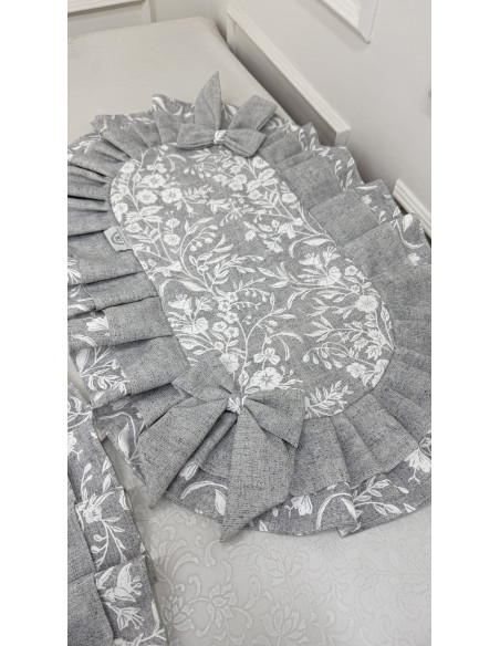 TRIS CENTRI FIORE DI PERLA GRIGIO