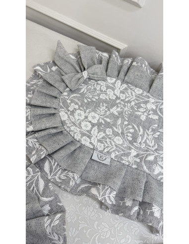 TRIS CENTRI FIORE DI PERLA GRIGIO