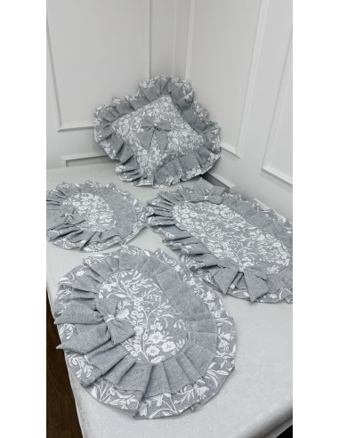 CUSCINO FIORE DI PERLA GRIGIO