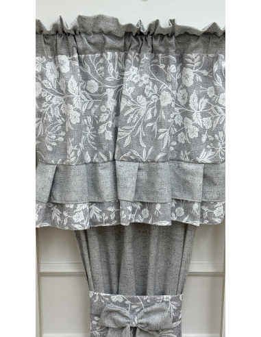 PORTIERE FIORE DI PERLA GRIGIO