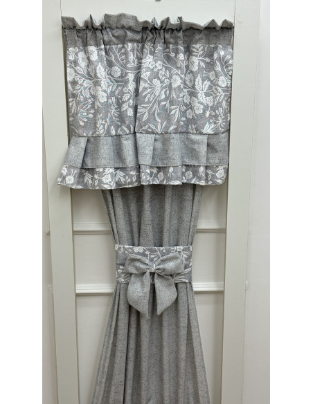 PORTIERE FIORE DI PERLA GRIGIO