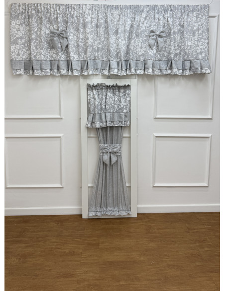 PORTIERE FIORE DI PERLA GRIGIO