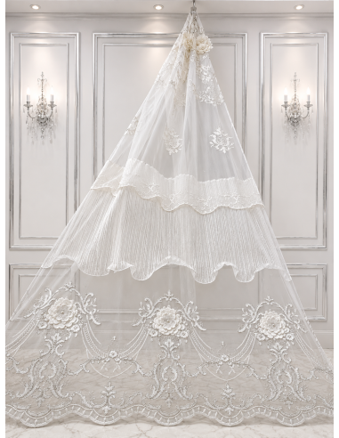TENDA IN TULLE AURORA BIANCO&GRIGIO