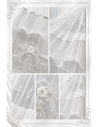 TENDA IN TULLE AURORA BIANCO&GRIGIO