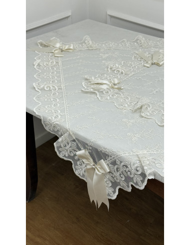 QUADRATO TULLE PANNA