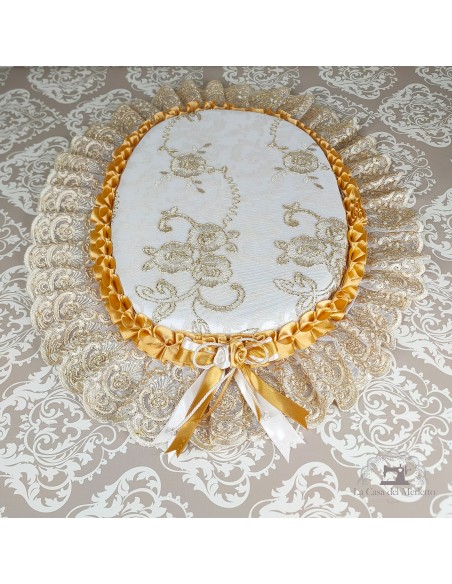 COPRIWATER IN STOFFA DI TULLE CON TULLE LUREX ORO