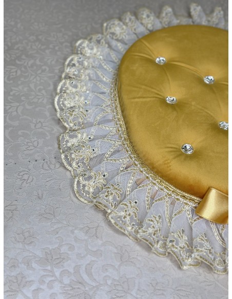 COPRIWATER IN VELLUTO ORO E TULLE SWAROVSKI PERLA